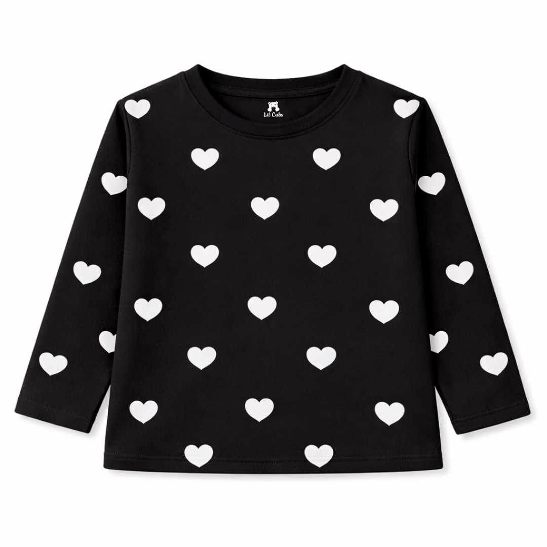 Heart Black Summer Coord Set (2-Piece)