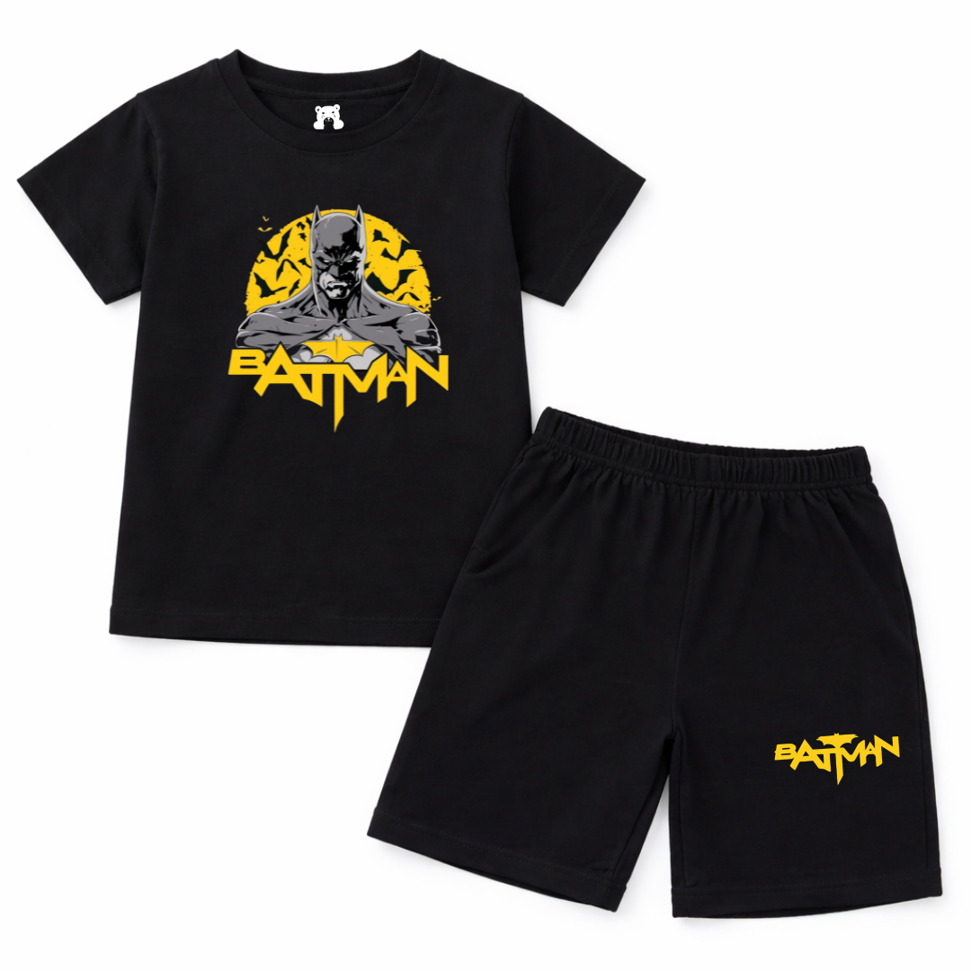 Black Batman Summer Coord Set (2-Piece) - Lil' Cubs