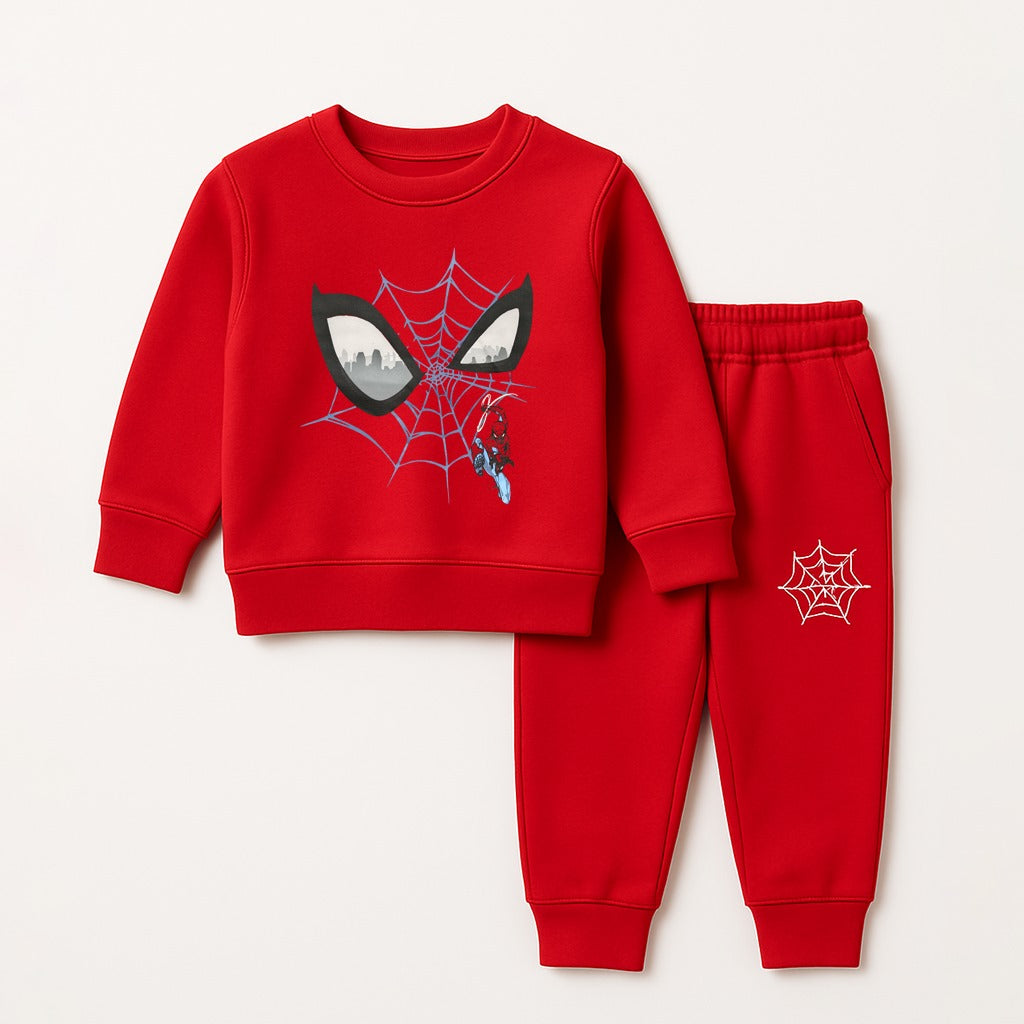 Red Spider Hero Kids Sweatshirt & Jogger Set – Boys Winter Wear (1–8 Years)