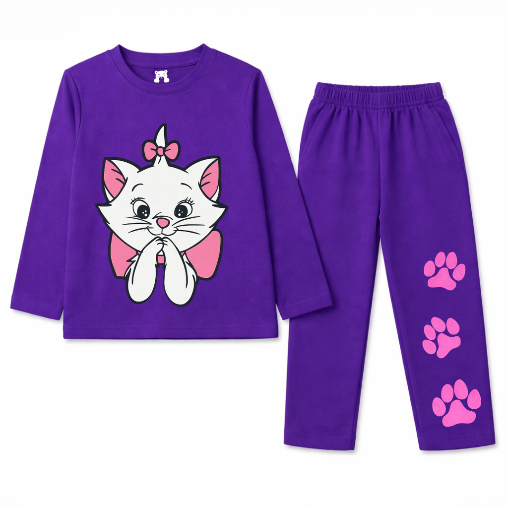 Purple Cat Summer Coord Set (2-Piece) - Lil' Cubs