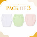 Baby Cotton Bloomers Pack of 3 – Pink, White & Green