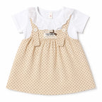 Girls Beige Wonderful Candy Cotton Frock (Age 3 Months - 3 Years)
