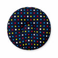 New Born Round Pillow Black Colorful Dots