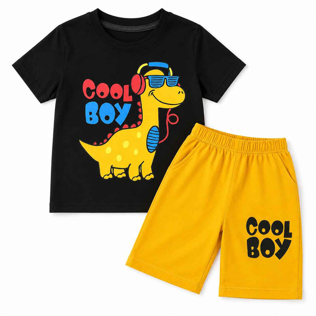 Black & Yellow Cool Boy Summer Coord Set (2 Piece) - Age 1 - 12 Years