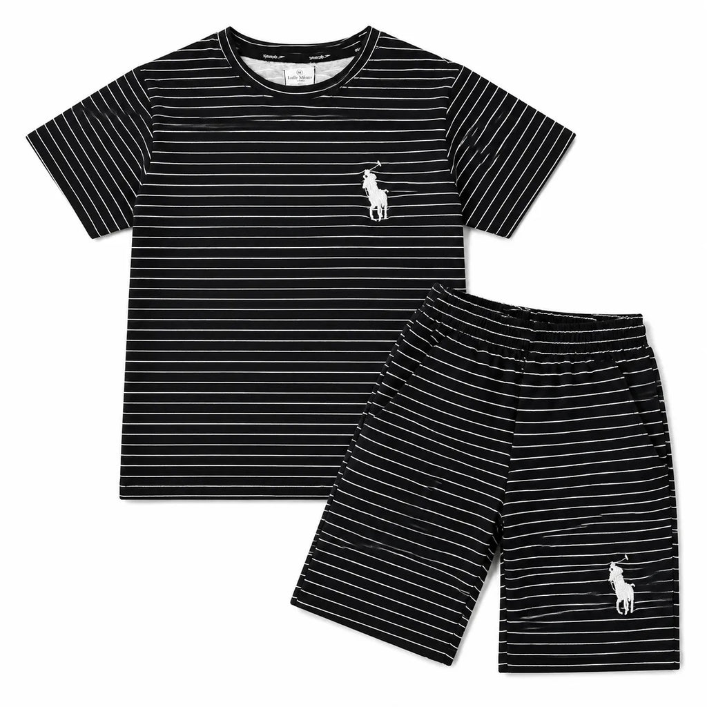 Boys Black Polo Summer Coord Set (2-Piece) Age 12 Months - 10 Years
