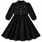 Black Chiffon Girls Imported Coord Set (2 Piece) - Size 2 - 10 Years