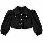 Black Chiffon Girls Imported Coord Set (2 Piece) - Size 2 - 10 Years