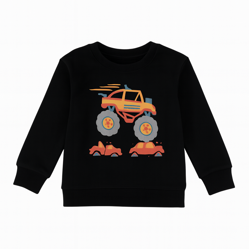 Black Monster Truck Graphic Sweatshirt 