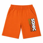 Boy's black and orange Sonic summer coord set, 2-piece outfit for ages 1 to 12, featuring playful Sonic character design.