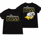 Trendy Kidswear Summer Coord Set - The Big Boss Print Kids Outfit - Black grey Coord Set - Top Kidswear Brand Pakistan - Jersey Cotton Fabric - Lil' Cub