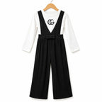 Girls Black GUCCI Print Dangri Jumpsuit – 2 Piece (Size 4 - 10 Years)