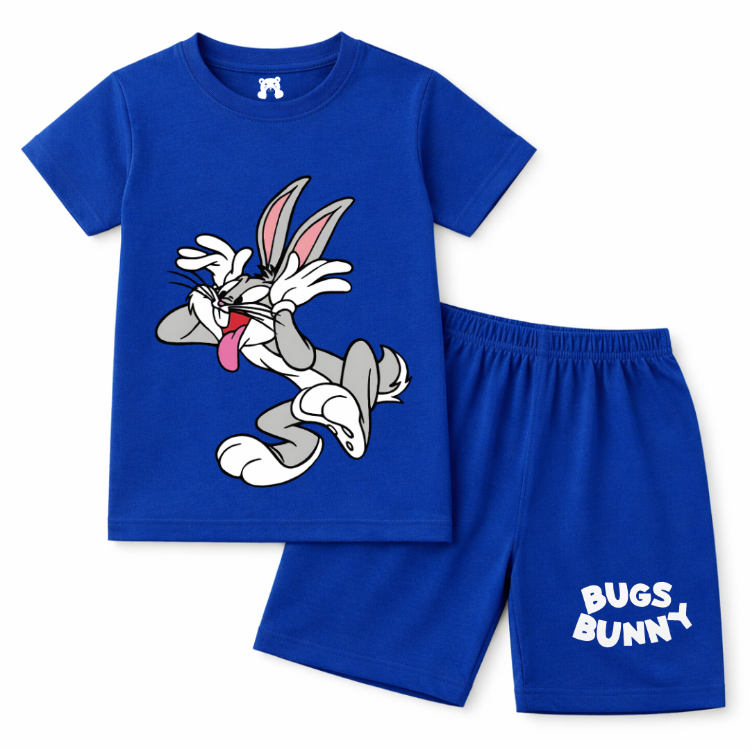 Blue Bugs Bunny Summer Coord Set - Jersey Cotton Fabric - Summer Kidswear - Kidswear brand in Pakistan - Comfortable & Stylish Outfit - Summer Outfit for girls - Trendy Outfit for kids - Cotton Outfit - Lil' Cubs