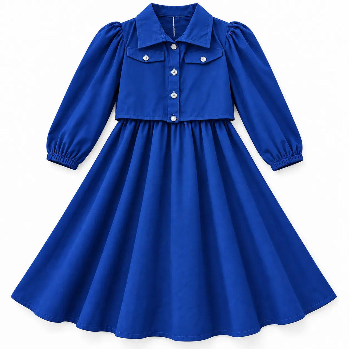 Blue Chiffon Girls Imported Coord Set (2 Piece) - Size 2 - 10 Years