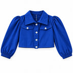 Blue Chiffon Girls Imported Coord Set (2 Piece) - Size 2 - 10 Years