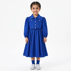 Blue Chiffon Girls Imported Coord Set (2 Piece) - Size 2 - 10 Years