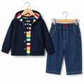 Blue Hoodie Style Mid Season Suiting Set – 3 Piece
