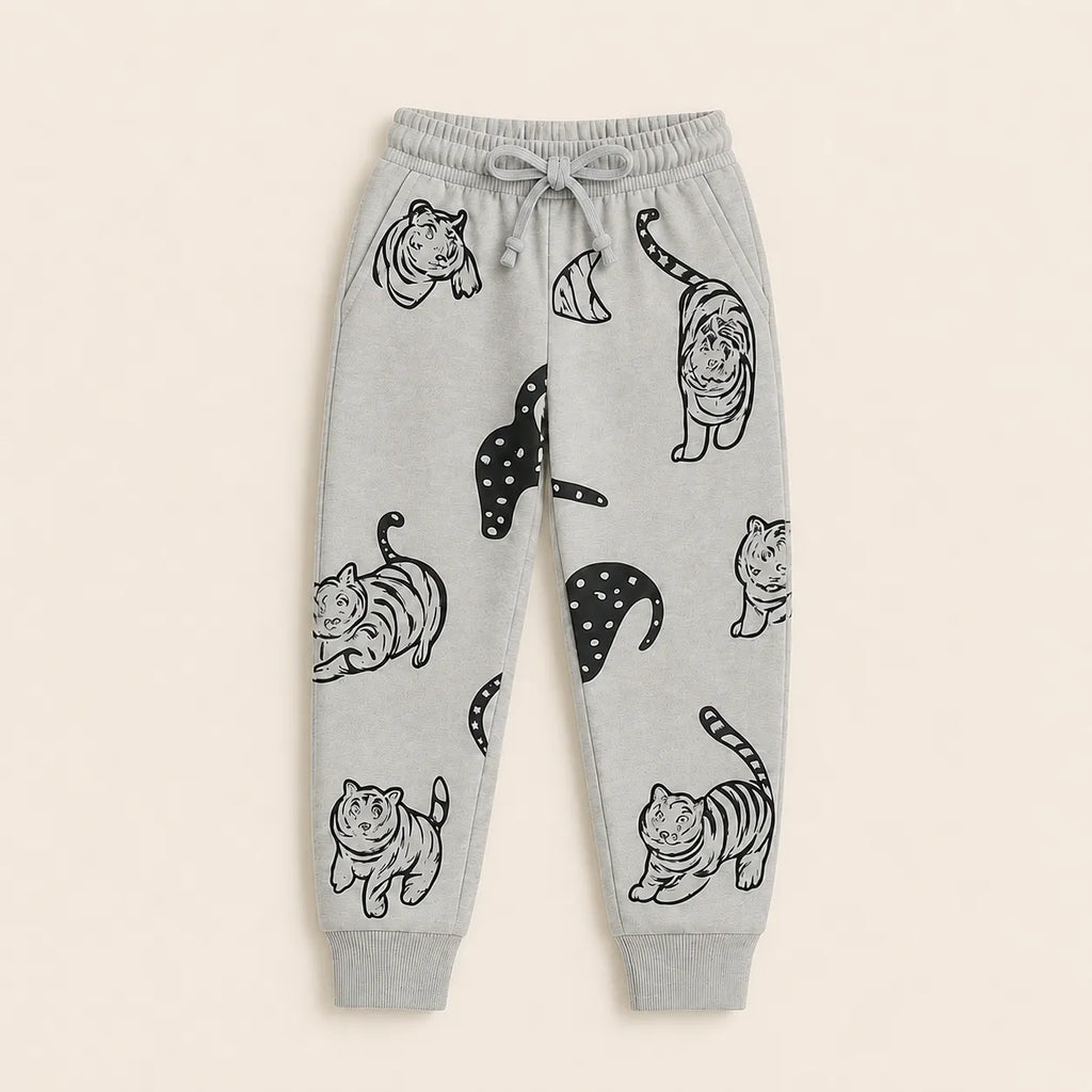 Boys Grey Tiger Winter Coord Set (2 Piece) - Size 1 - 12 Years