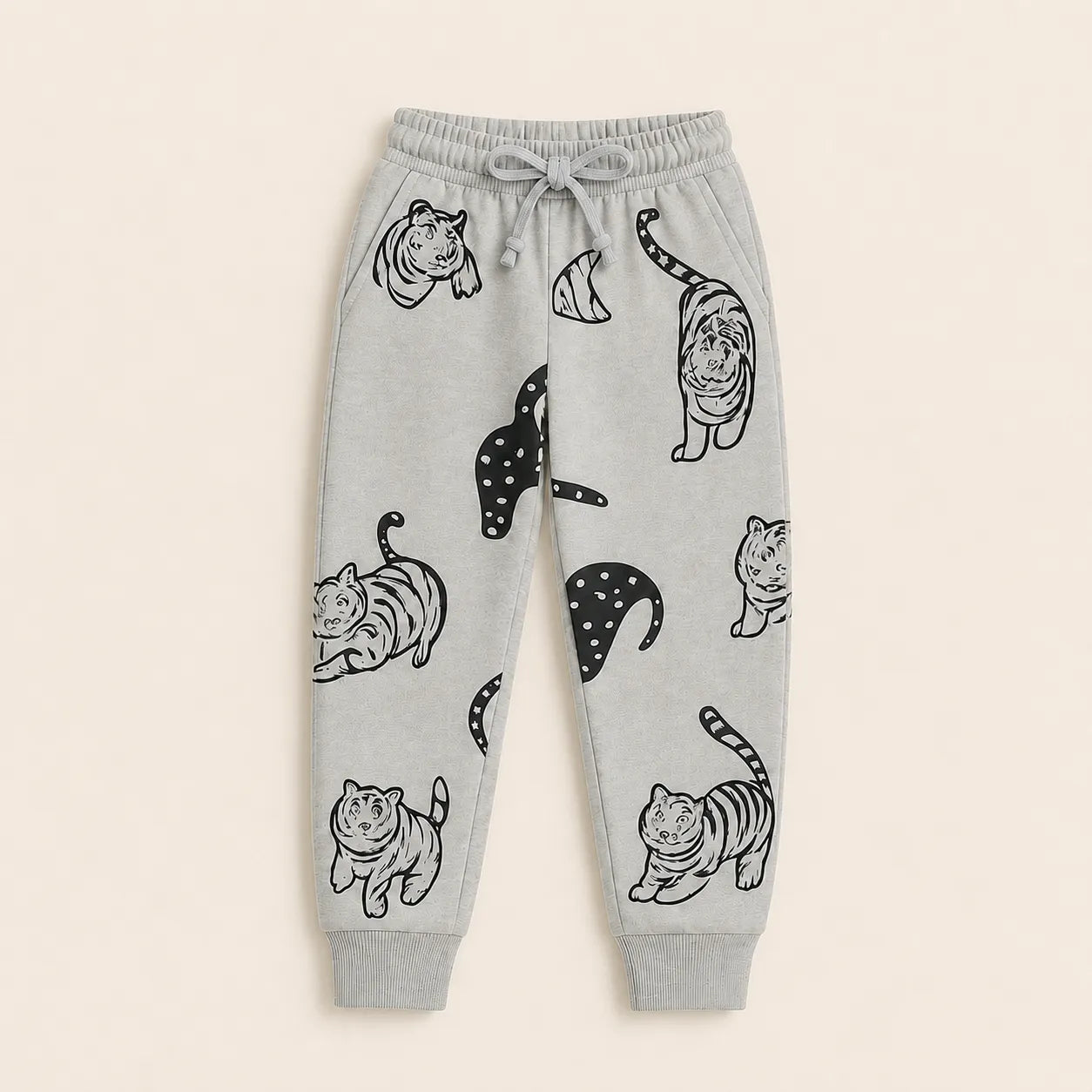 Boys Grey Tiger Winter Coord Set (2 Piece) - Size 1 - 12 Years