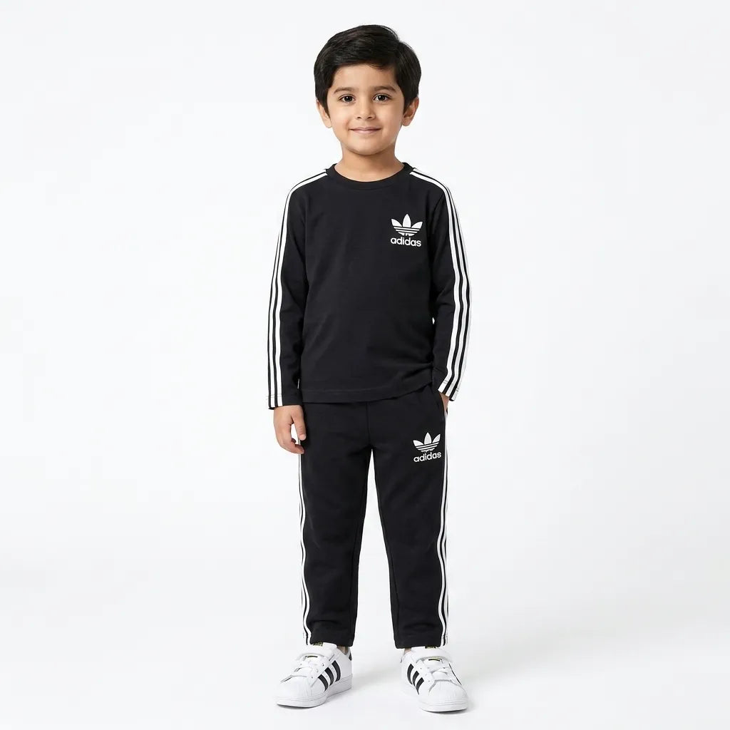 Boys Black Adidas Summer Coord Set (2 Piece) - Size 1 - 12 Years