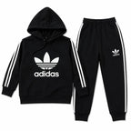 Boys Black Adidas Winter Hoodie Coord Set (2 Piece) - Size 1 - 12 Years