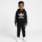 Boys Black Adidas Winter Hoodie Coord Set (2 Piece) - Size 1 - 12 Years