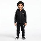 Boys Black Adidas Zipper Hoodie Winter Coord Set (2 Piece) - Size 1 - 12 Years