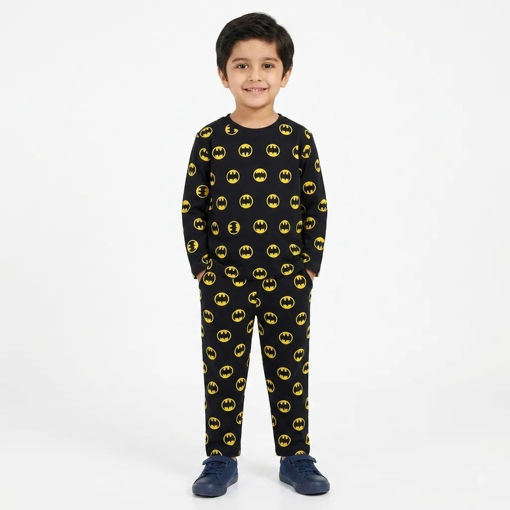 Boys Black Batman Summer Coord Set (2 Piece) - Size 1 - 12 Years