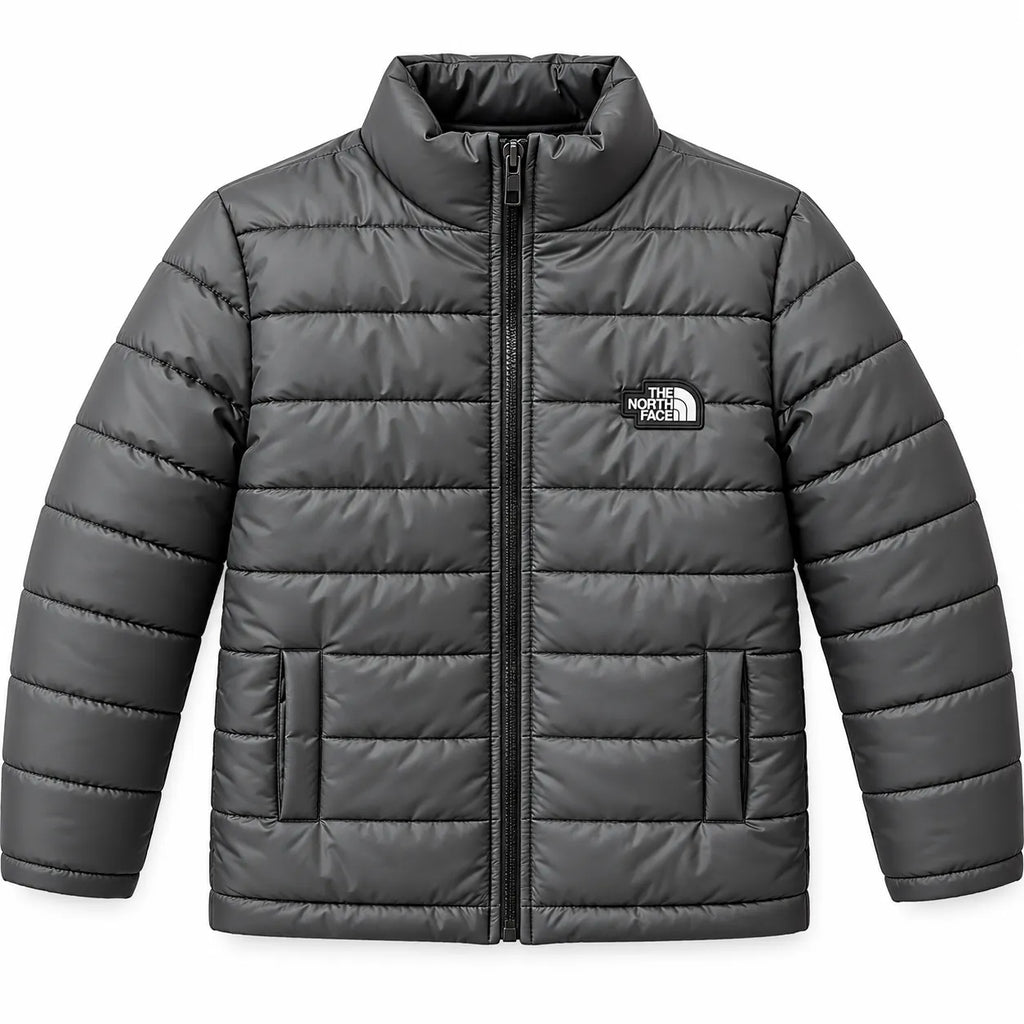 Boys Black Puffer Jacket – The North Face Print (Size 2 - 7 Years)