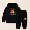 💙 Boys Black “Sport Champ” Winter Tracksuit – Bold Branded Hoodie & Jogger Set (1–12 Years)