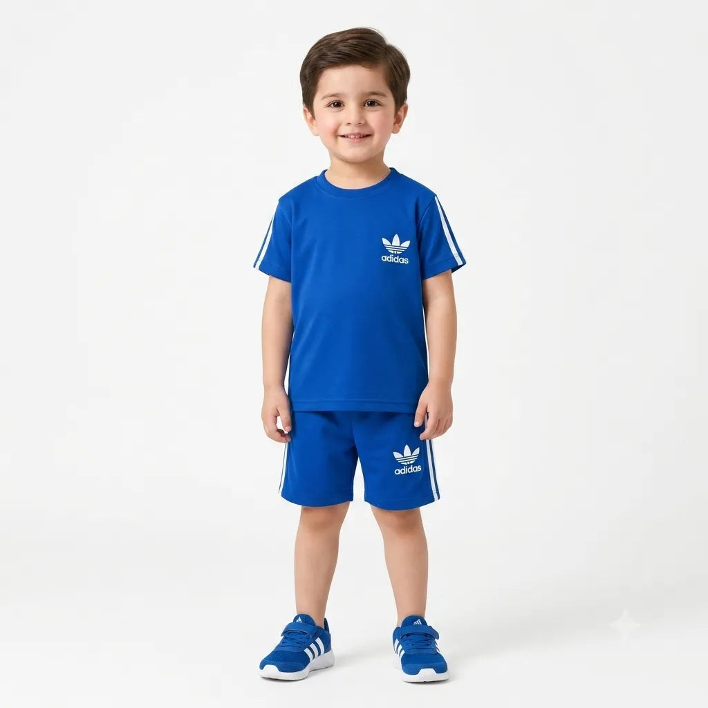 Boys Blue Addidas Summer Coord Set (1 - 12 Years)