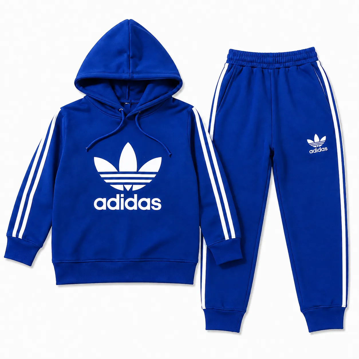 Boys Blue Adidas Winter Hoodie Coord Set (2 Piece) - Size 1 - 12 Years