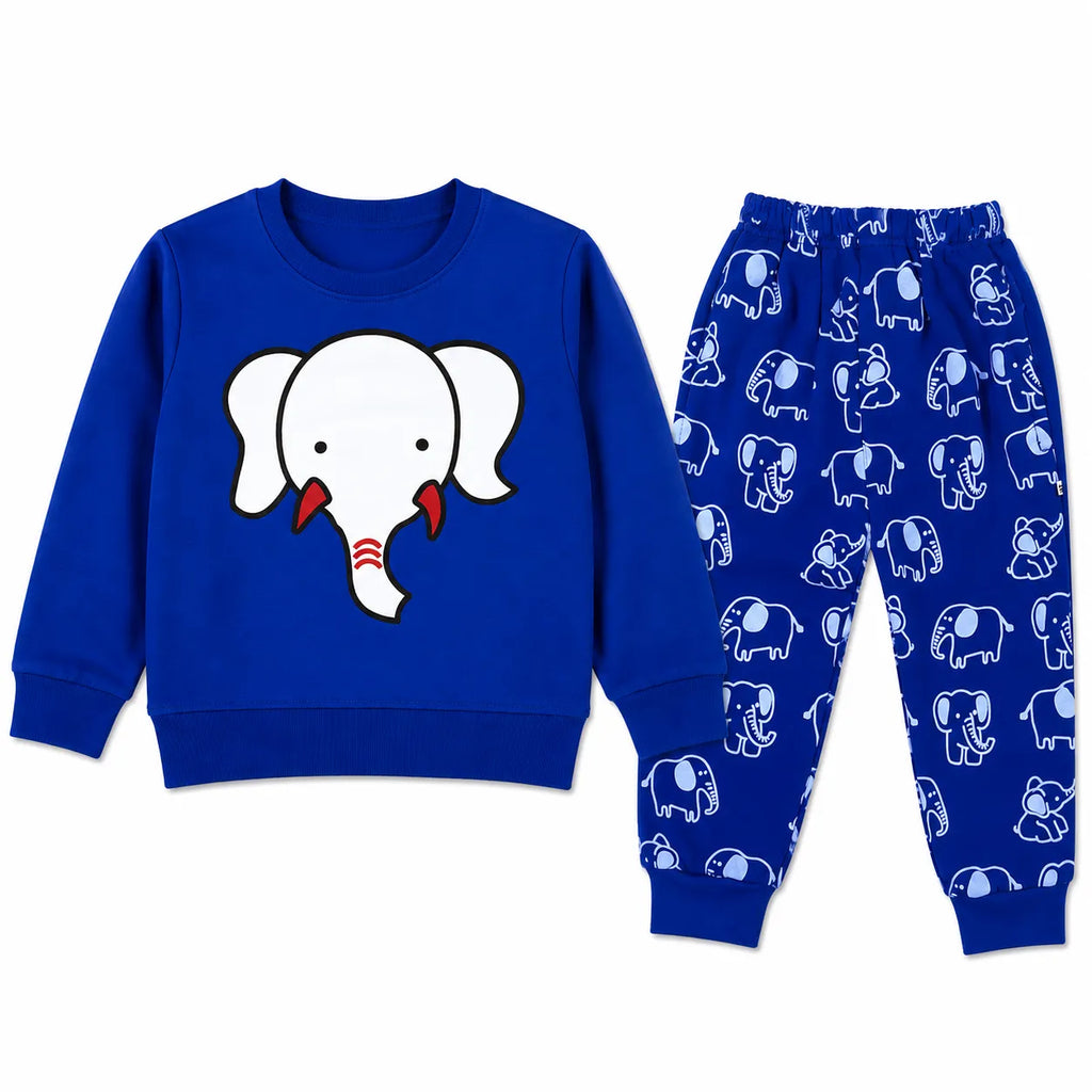 Boys Blue Elephant Winter Coord Set (2 Piece) - Size 1 - 12 Years