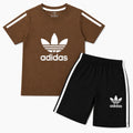 Boys Brown & Black Adidas Summer Coord Set (2 Piece) Age 1 - 12 Years