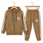 Boys Camel Adidas Zipper Hoodie Winter Coord Set (2 Piece) - Size 1 - 12 Years