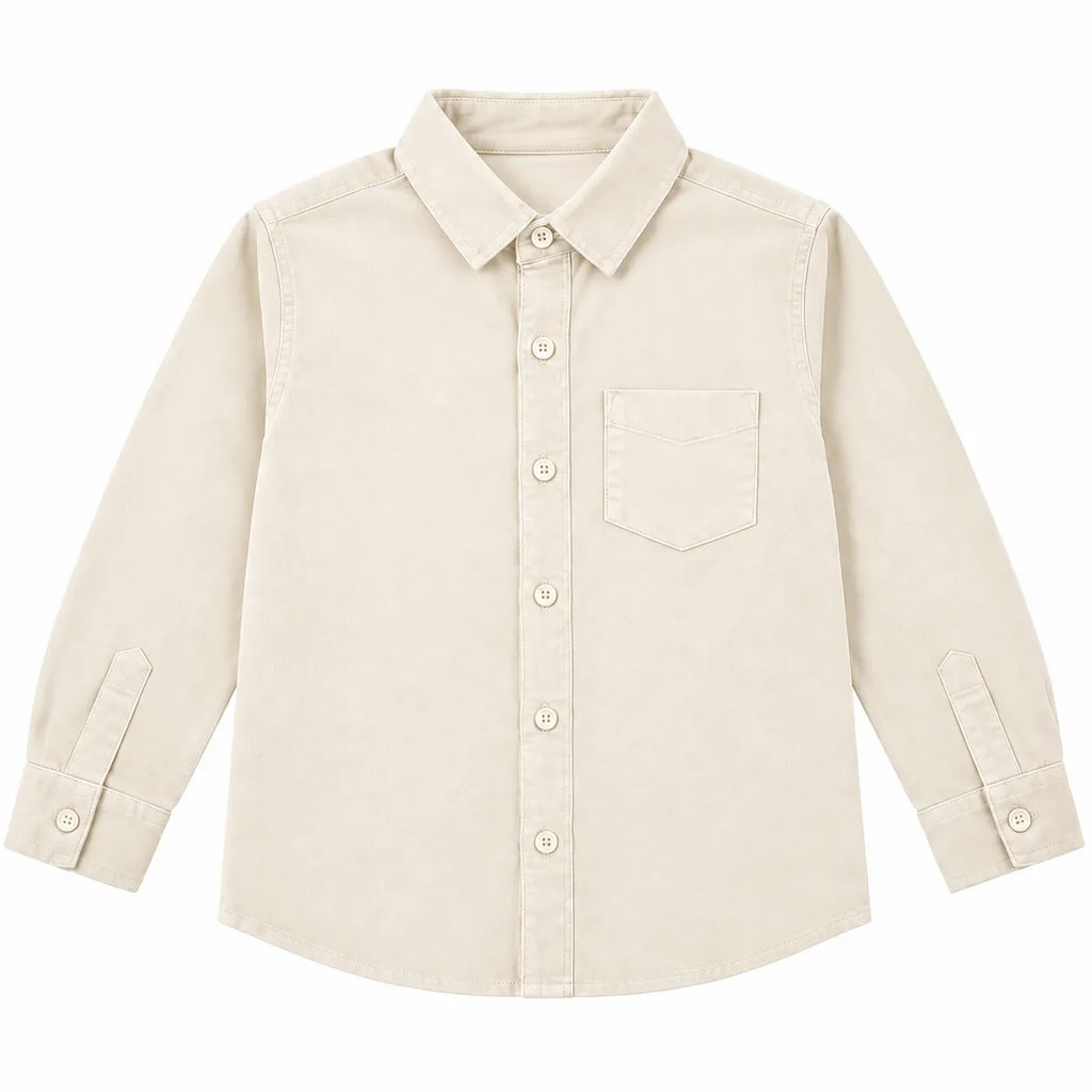 Boys Corduroy Formal Shirt Cream (Size 1 - 12 Years)