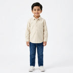 Boys Corduroy Formal Shirt Cream (Size 1 - 12 Years)
