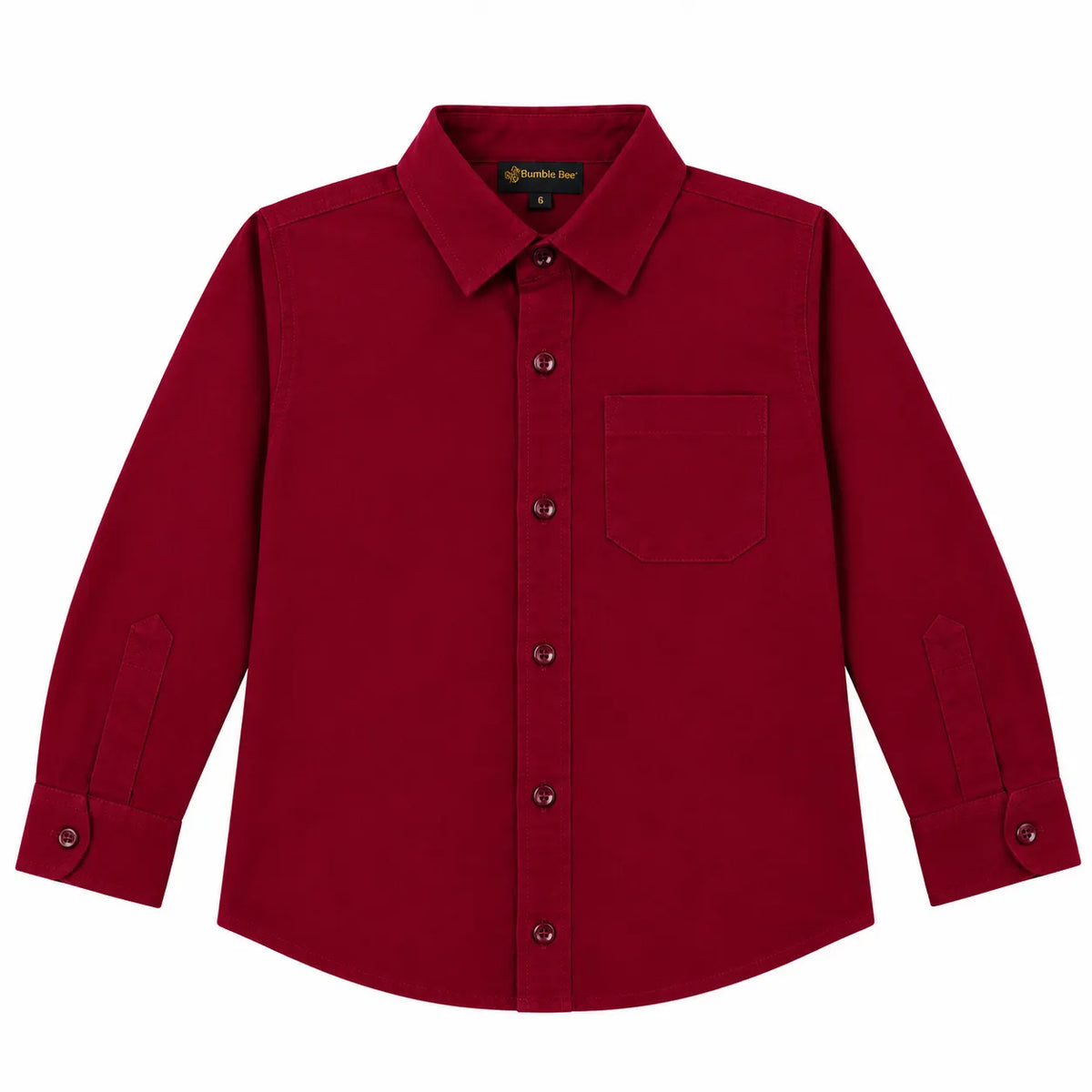 Boys Corduroy Formal Shirt Maroon (Size 1 - 12 Years)