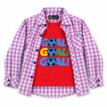 Boys Cotton Double Shirt Pink with Goal Print (Size 1 - 12 Years)