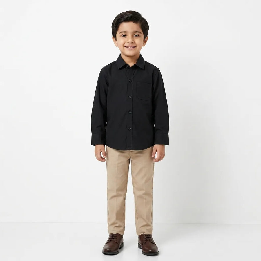 Boys Cotton Formal Shirt Black (Size 1 - 12 Years)