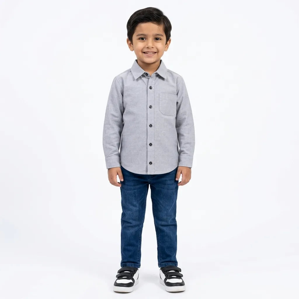 Boys Cotton Formal Shirt Light Blue (Size 1 - 12 Years)