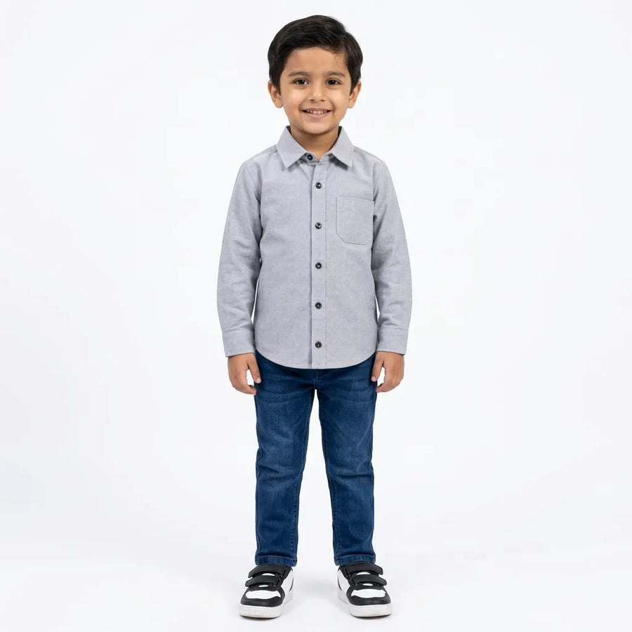 Boys Cotton Formal Shirt Light Blue (Size 1 - 12 Years)
