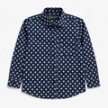 Boys Cotton Formal Shirt Navy Blue Star Print (Size 1 - 12 Years)
