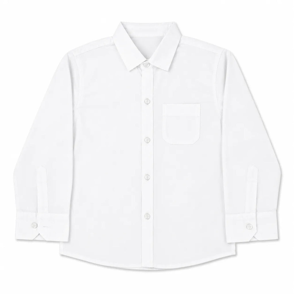 Boys Cotton Formal Shirt White (Size 1 - 12 Years)