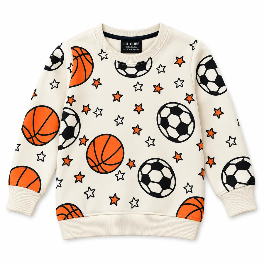 Boys Cream Football Winter Coord Set (2 Piece) - Size 1 - 12 Years