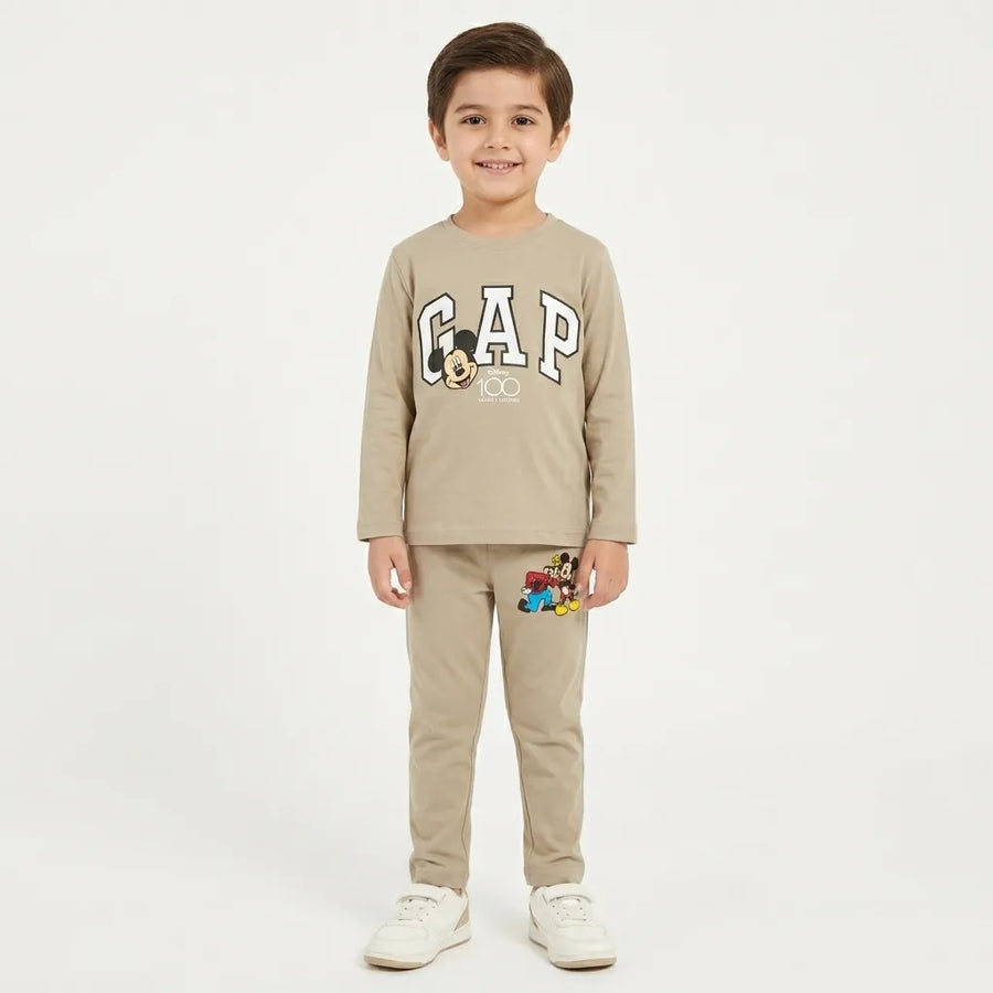 Boys Cream GAP & Mickey Summer Coord Set (2 Piece) - Size 1 - 12 Years
