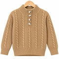 Boys Cream Winter Sweater with Cable Knit Pattern (Size 1 - 4 Years)