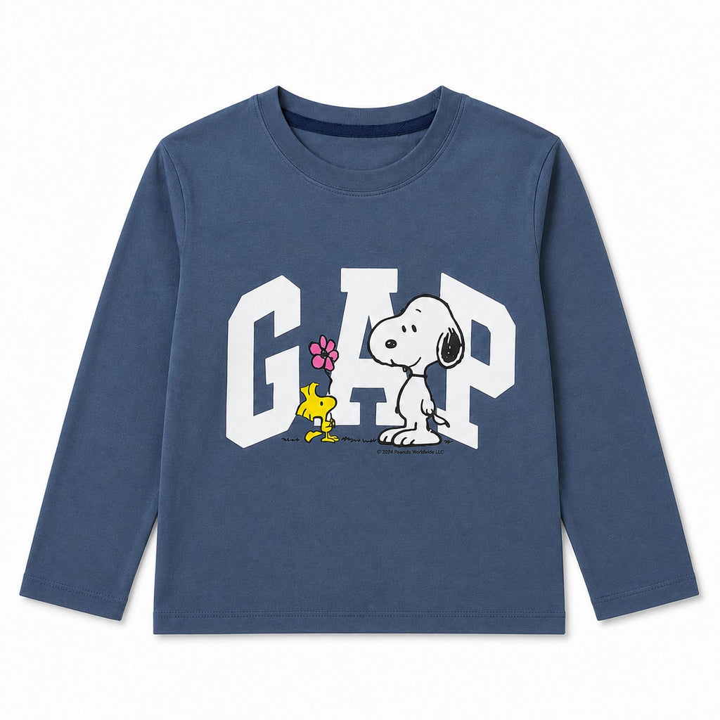 Boys Dull Blue GAP & Snoppy Coord Set (2 Piece) - Size 1 - 12 Years