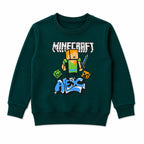 Boys green Minecraft winter 2-piece coord set by Lil' Cubs, featuring a hoodie and pants with Minecraft character graphics, size 1-12 years.