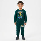Boys green Minecraft winter two-piece coord set by Lil' Cubs with hoodie and jogger pants for sizes 1 to 12 years.