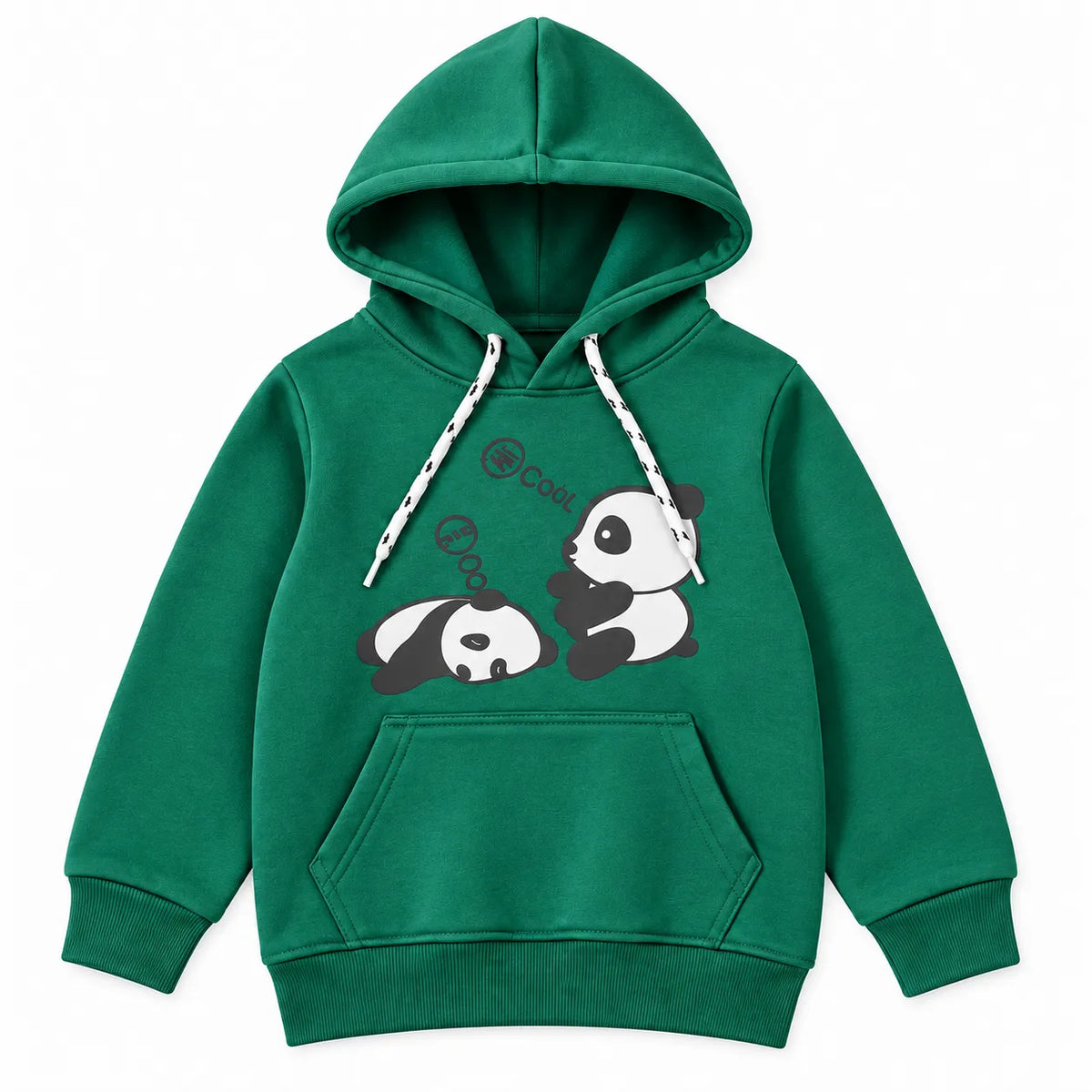 Boys Green Panda Winter Hoodie Coord Set (2 Piece) - Size 1 - 12 Years
